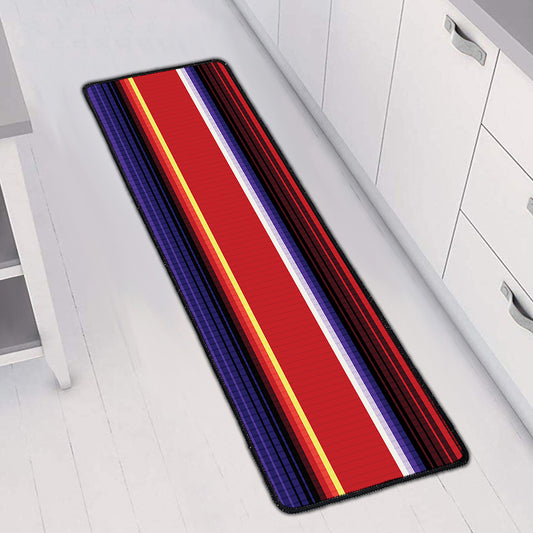 Tribal Serape Blanket Stripe Print Long Kitchen Mat