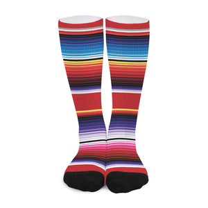 Tribal Serape Blanket Stripe Print Long Socks