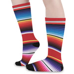 Tribal Serape Blanket Stripe Print Long Socks