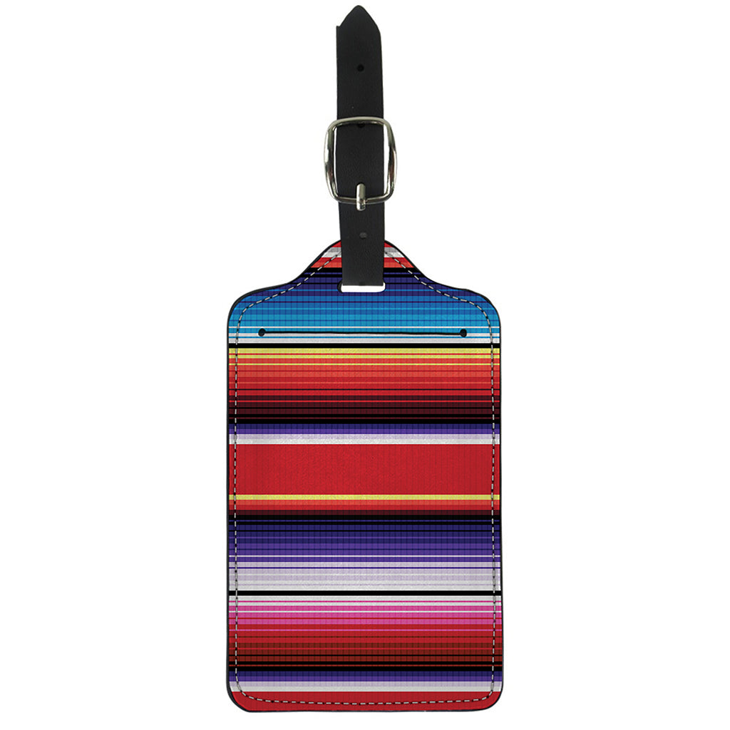 Tribal Serape Blanket Stripe Print Luggage Tag