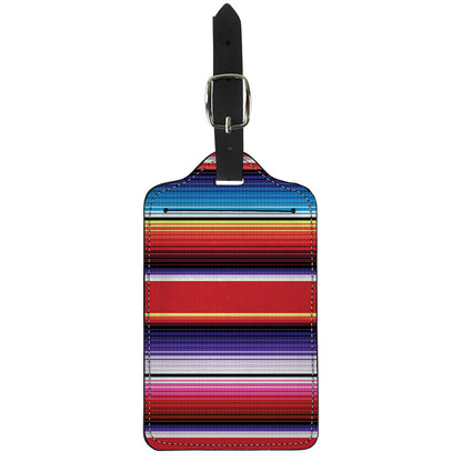 Tribal Serape Blanket Stripe Print Luggage Tag