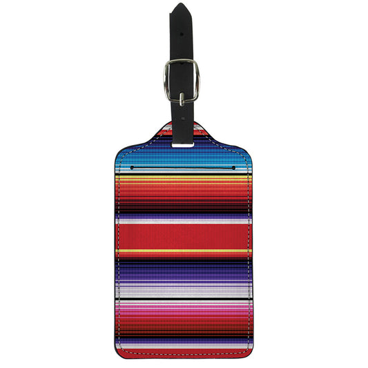 Tribal Serape Blanket Stripe Print Luggage Tag