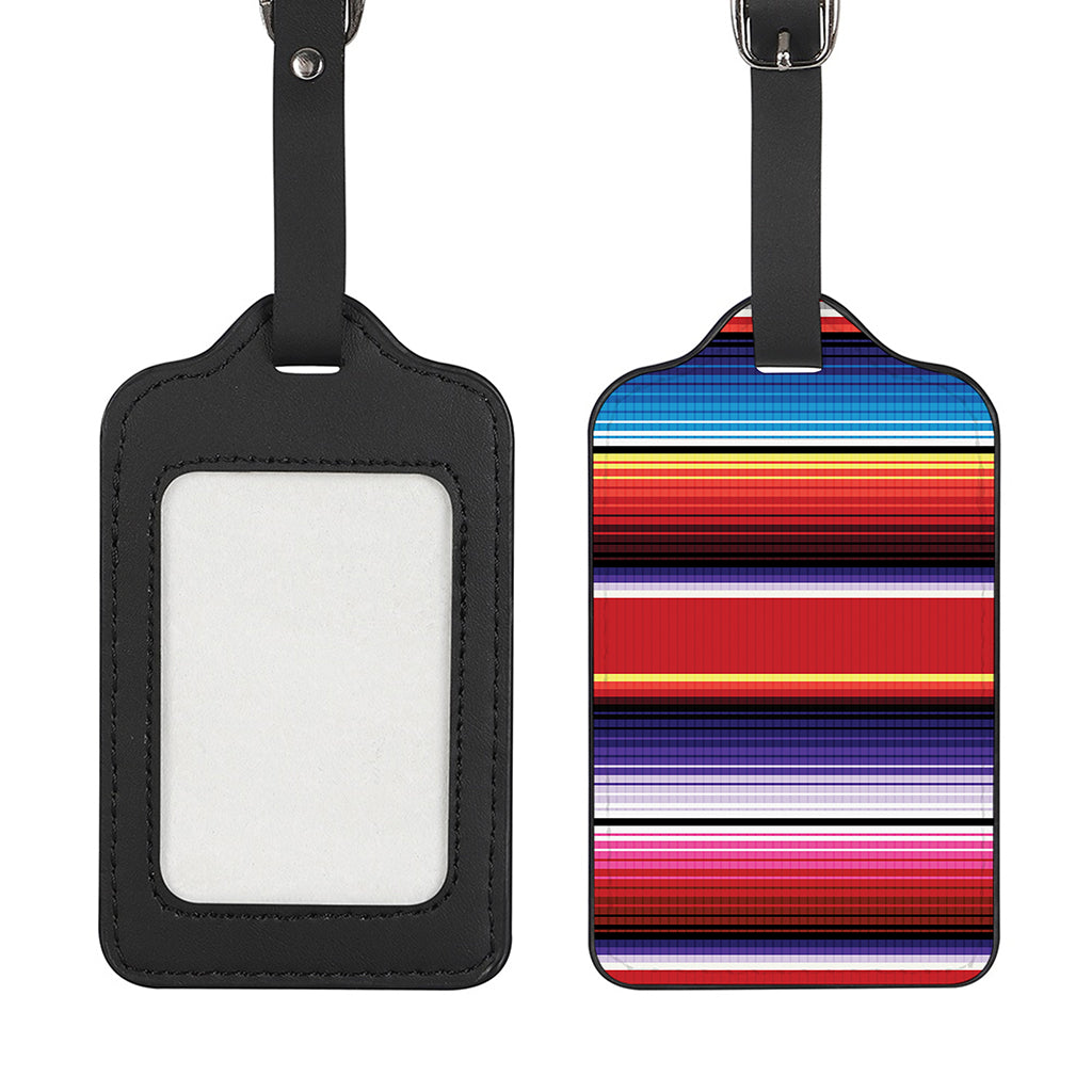 Tribal Serape Blanket Stripe Print Luggage Tag