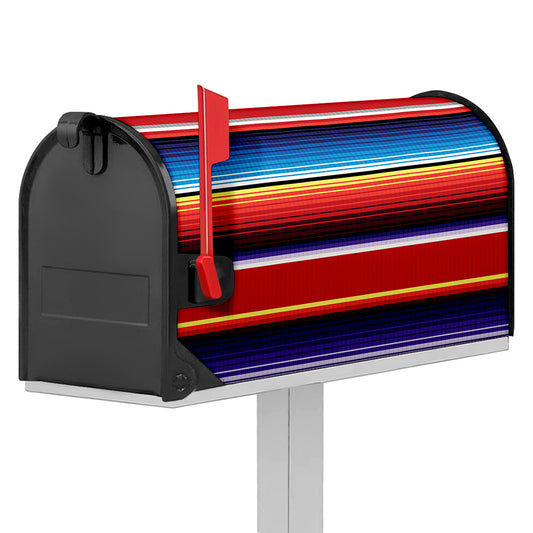Tribal Serape Blanket Stripe Print Mailbox Cover