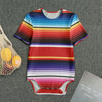 Tribal Serape Blanket Stripe Print Men's Bodysuit