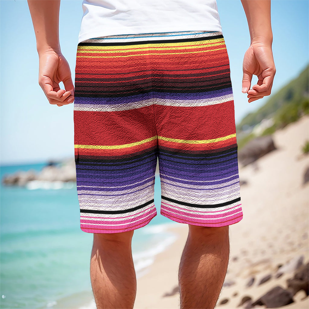 Tribal Serape Blanket Stripe Print Men's Cargo Shorts