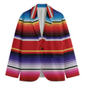 Tribal Serape Blanket Stripe Print Men's Cotton Blazer