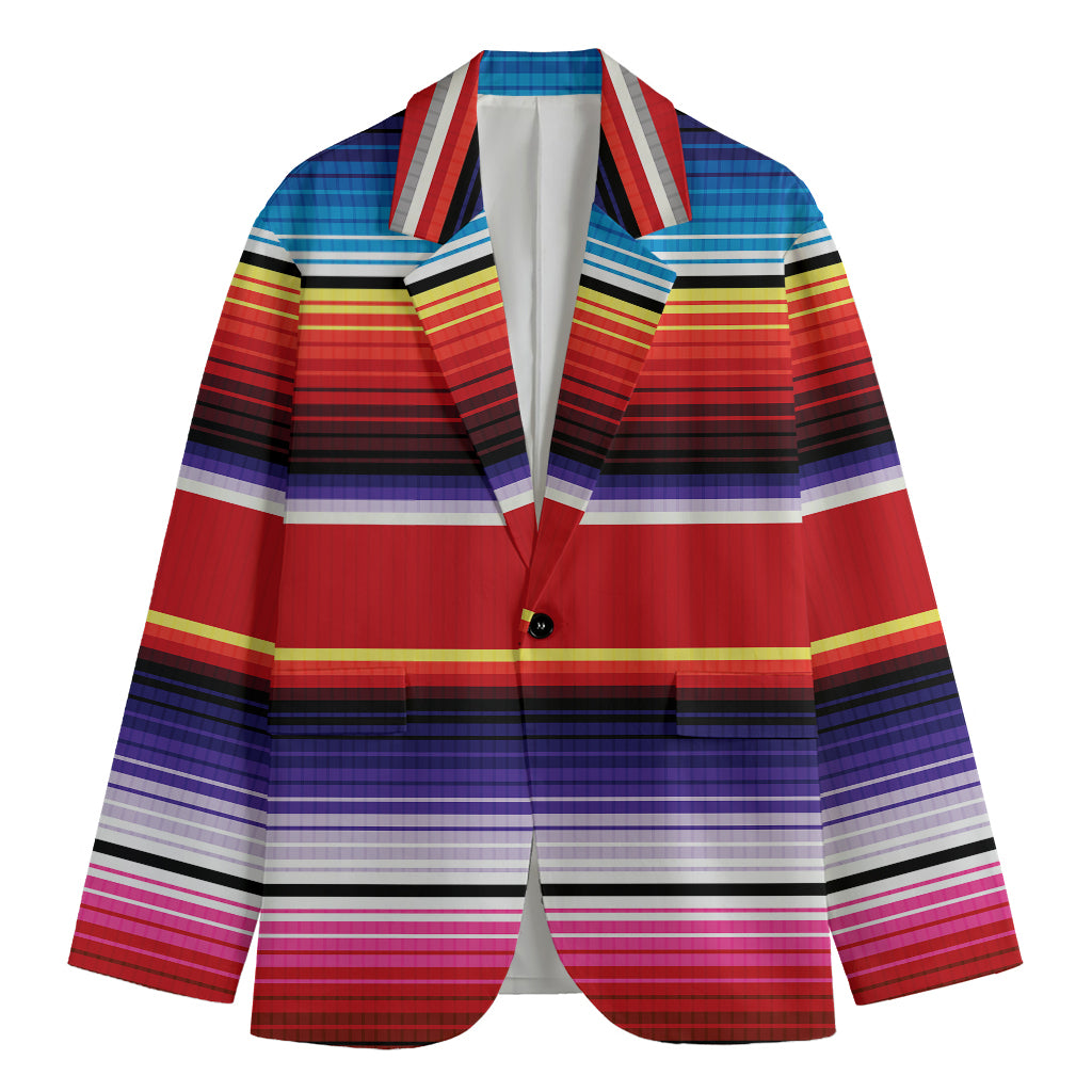 Tribal Serape Blanket Stripe Print Men's Cotton Blazer