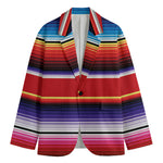 Tribal Serape Blanket Stripe Print Men's Cotton Blazer