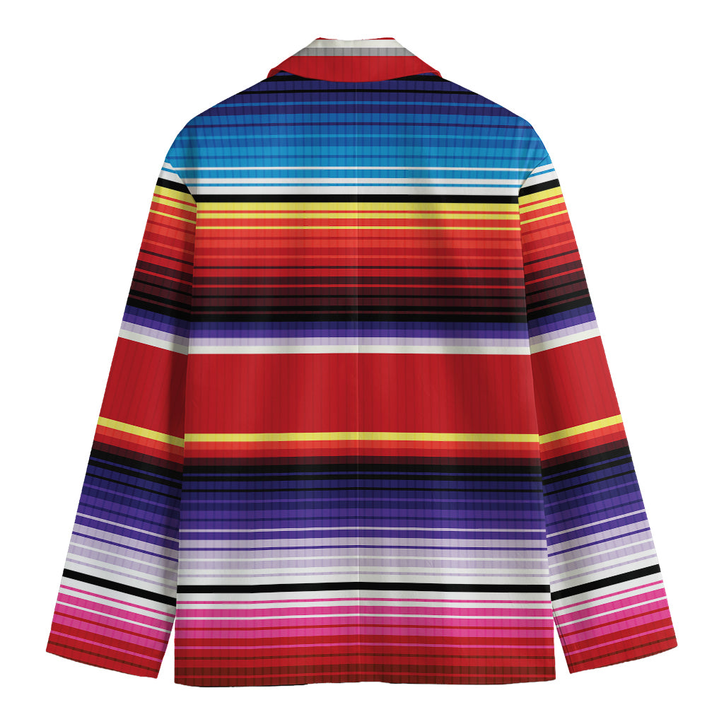 Tribal Serape Blanket Stripe Print Men's Cotton Blazer