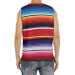 Tribal Serape Blanket Stripe Print Men's Fitness Tank Top