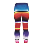 Tribal Serape Blanket Stripe Print Men's leggings