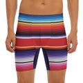 Tribal Serape Blanket Stripe Print Men's Long Boxer Briefs