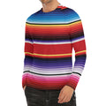 Tribal Serape Blanket Stripe Print Men's Long Sleeve Rash Guard