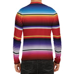 Tribal Serape Blanket Stripe Print Men's Long Sleeve Rash Guard