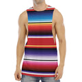 Tribal Serape Blanket Stripe Print Men's Muscle Tank Top
