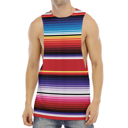 Tribal Serape Blanket Stripe Print Men's Muscle Tank Top