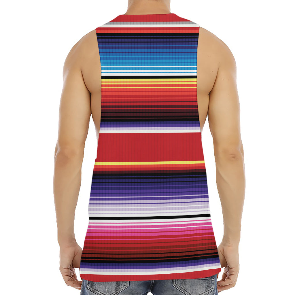 Tribal Serape Blanket Stripe Print Men's Muscle Tank Top