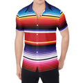 Tribal Serape Blanket Stripe Print Men's Shirt