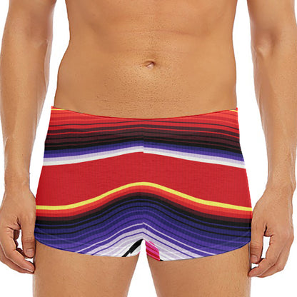 Tribal Serape Blanket Stripe Print Men's Short Boxer Briefs