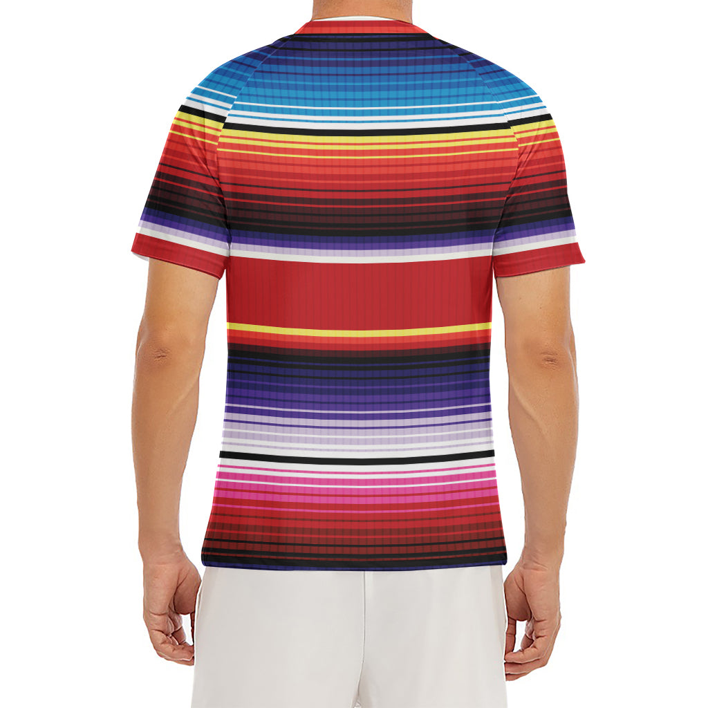Tribal Serape Blanket Stripe Print Men's Short Sleeve Rash Guard