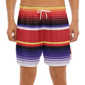 Tribal Serape Blanket Stripe Print Men's Split Running Shorts