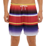 Tribal Serape Blanket Stripe Print Men's Split Running Shorts