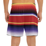 Tribal Serape Blanket Stripe Print Men's Split Running Shorts