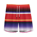 Tribal Serape Blanket Stripe Print Men's Athletic Shorts