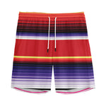 Tribal Serape Blanket Stripe Print Men's Sports Shorts