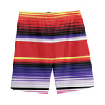 Tribal Serape Blanket Stripe Print Men's Sports Shorts