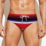 Tribal Serape Blanket Stripe Print Men's Swim Briefs