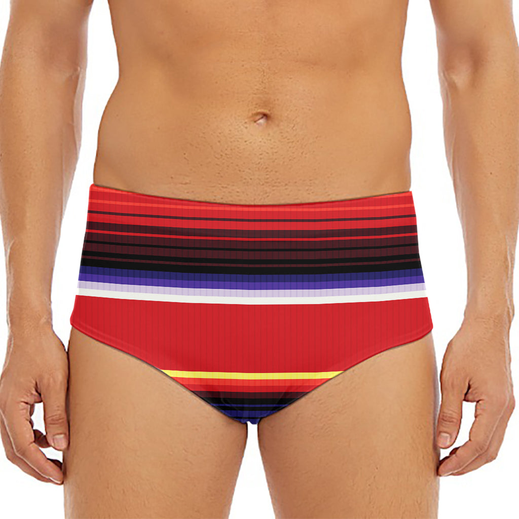 Tribal Serape Blanket Stripe Print Men's Triangle Swim Briefs