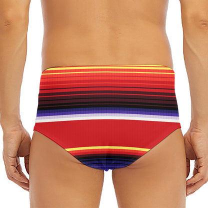Tribal Serape Blanket Stripe Print Men's Triangle Swim Briefs