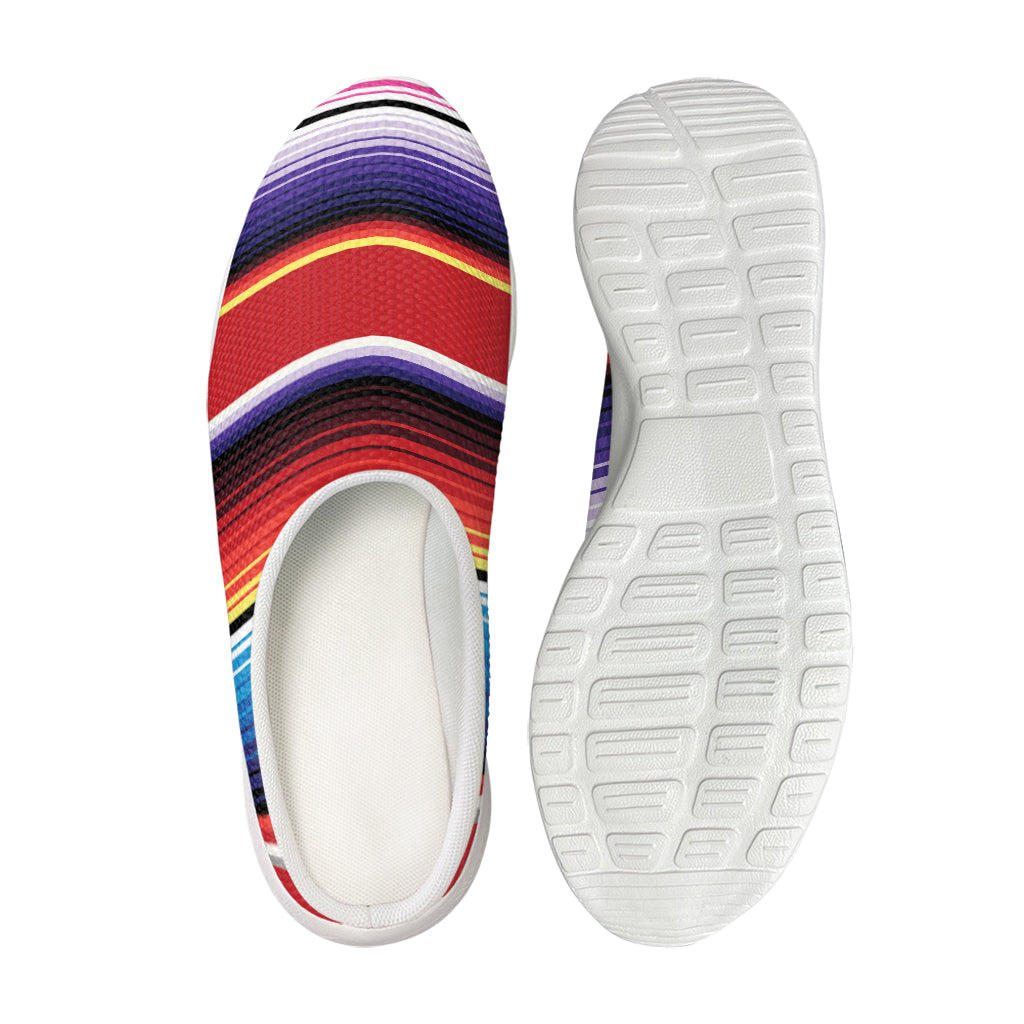 Tribal Serape Blanket Stripe Print Mesh Casual Shoes