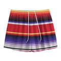 Tribal Serape Blanket Stripe Print Mesh Shorts