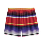 Tribal Serape Blanket Stripe Print Mesh Shorts