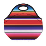 Tribal Serape Blanket Stripe Print Neoprene Lunch Bag