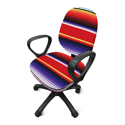 Tribal Serape Blanket Stripe Print Office Chair Cover