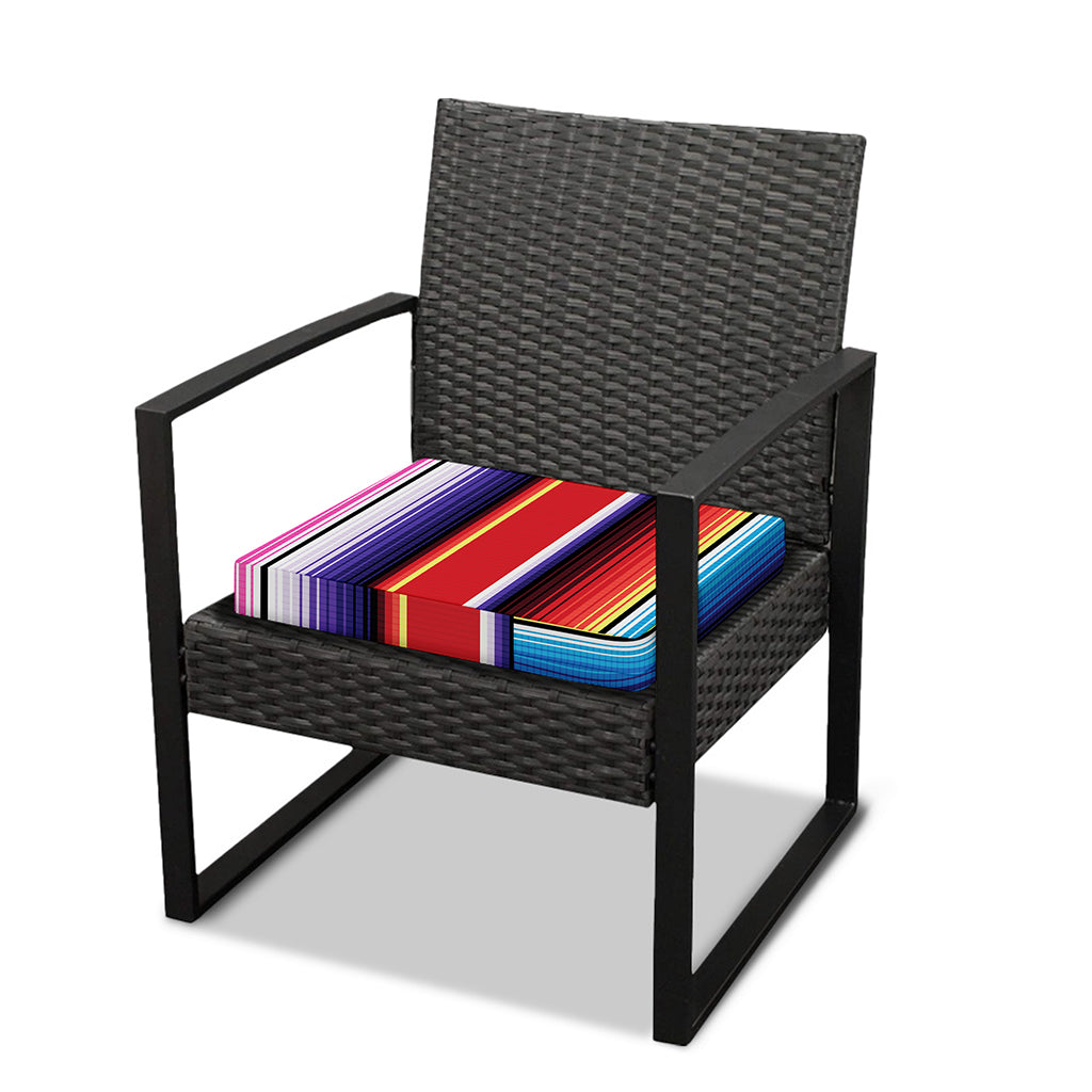 Tribal Serape Blanket Stripe Print Outdoor Seat Cushion Cover