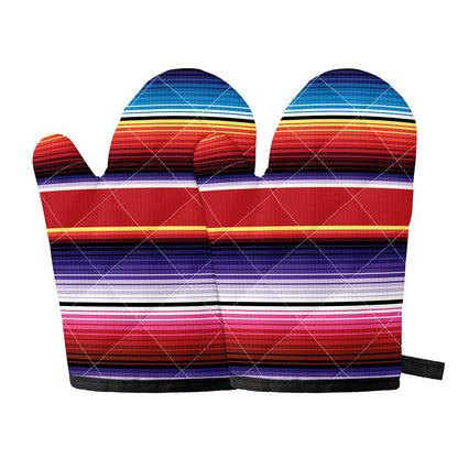 Tribal Serape Blanket Stripe Print Oven Mitts