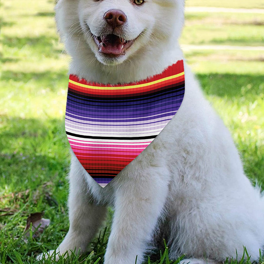 Tribal Serape Blanket Stripe Print Over The Collar Dog Bandana