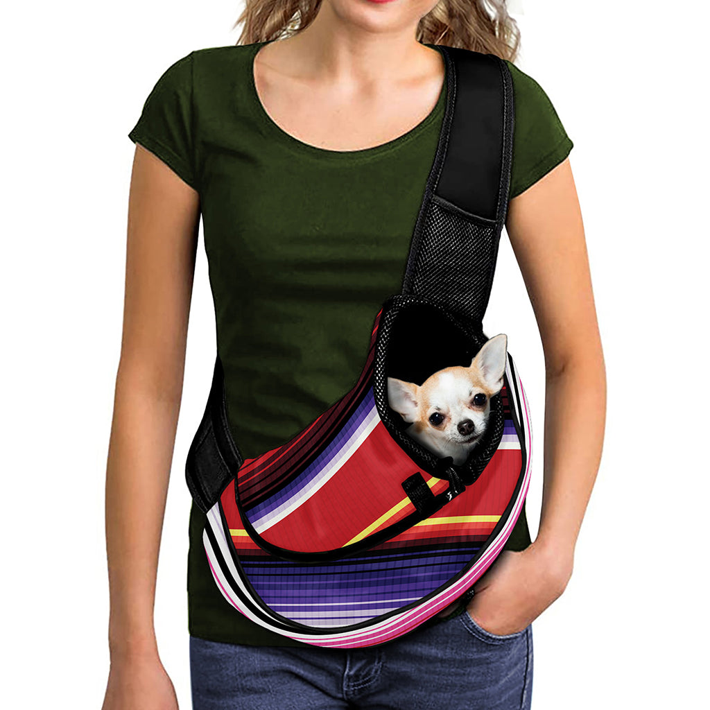 Tribal Serape Blanket Stripe Print Pet Sling Carrier