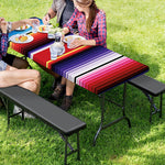 Tribal Serape Blanket Stripe Print Picnic Table Cover