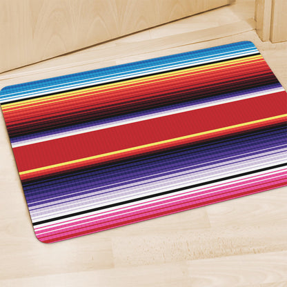 Tribal Serape Blanket Stripe Print Polyester Doormat