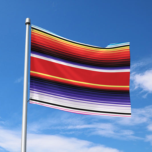 Tribal Serape Blanket Stripe Print Polyester Flag