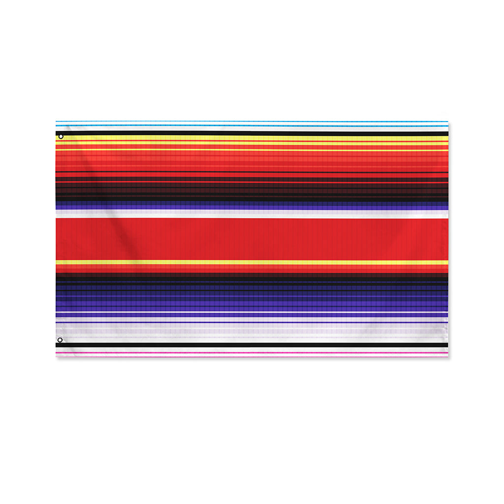 Tribal Serape Blanket Stripe Print Polyester Flag