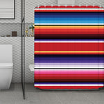 Tribal Serape Blanket Stripe Print Polyester Shower Curtain
