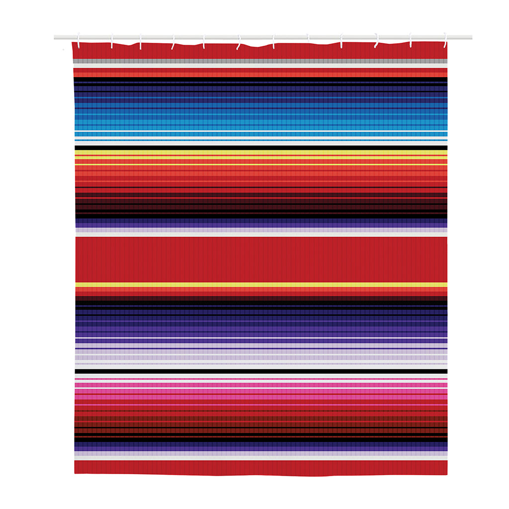 Tribal Serape Blanket Stripe Print Polyester Shower Curtain