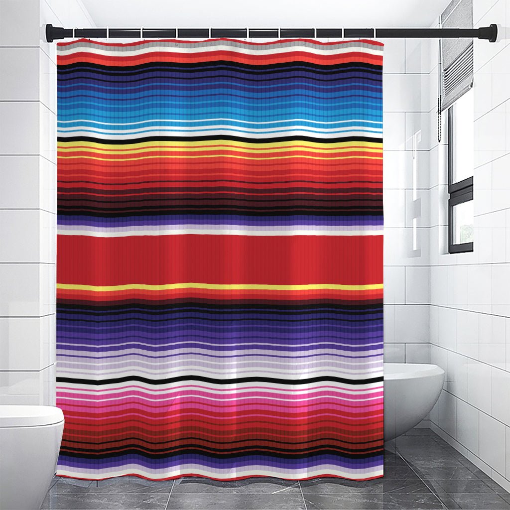 Tribal Serape Blanket Stripe Print Premium Shower Curtain